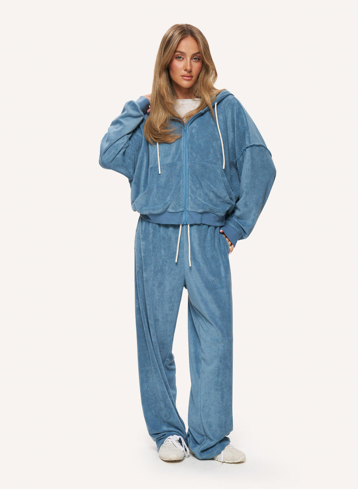 Terry Towelling Tracksuit - Denim Blue