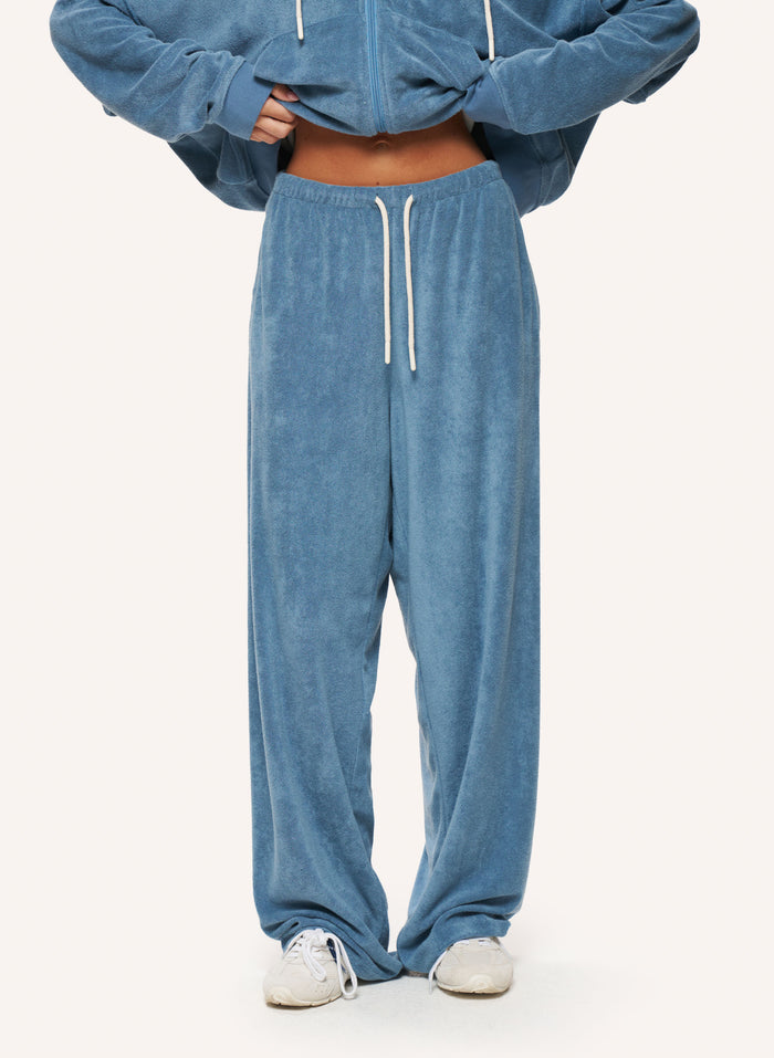 Terry Towelling Tracksuit - Denim Blue