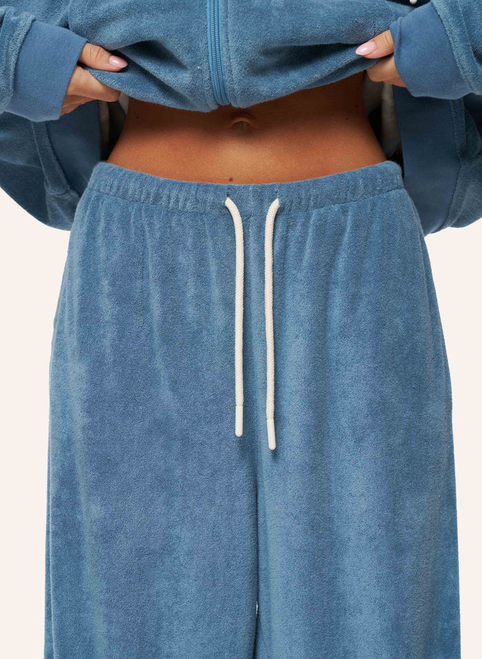 Terry Towelling Tracksuit - Denim Blue