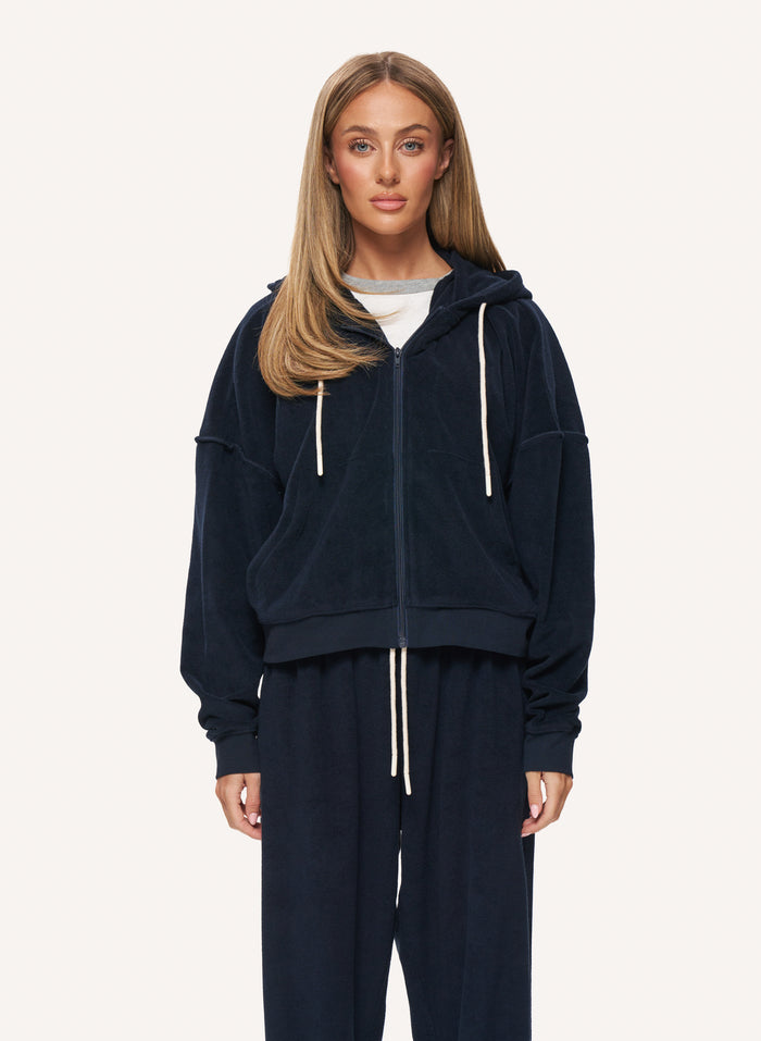 Terry Towelling Tracksuit - Navy