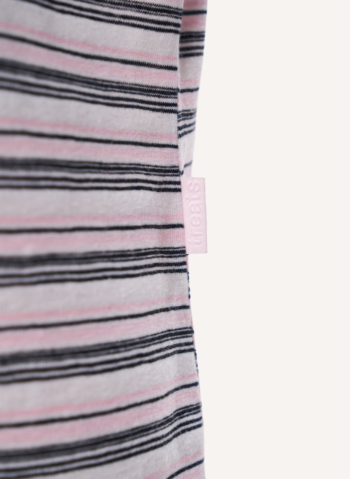 Striped Slub Romper - Pink