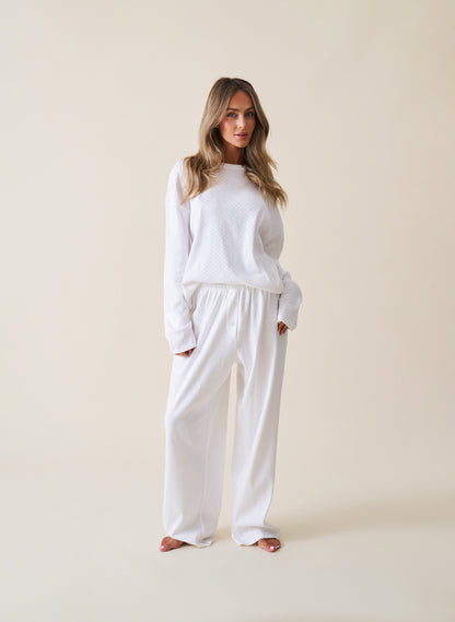 Pointelle Pyjama Set - White