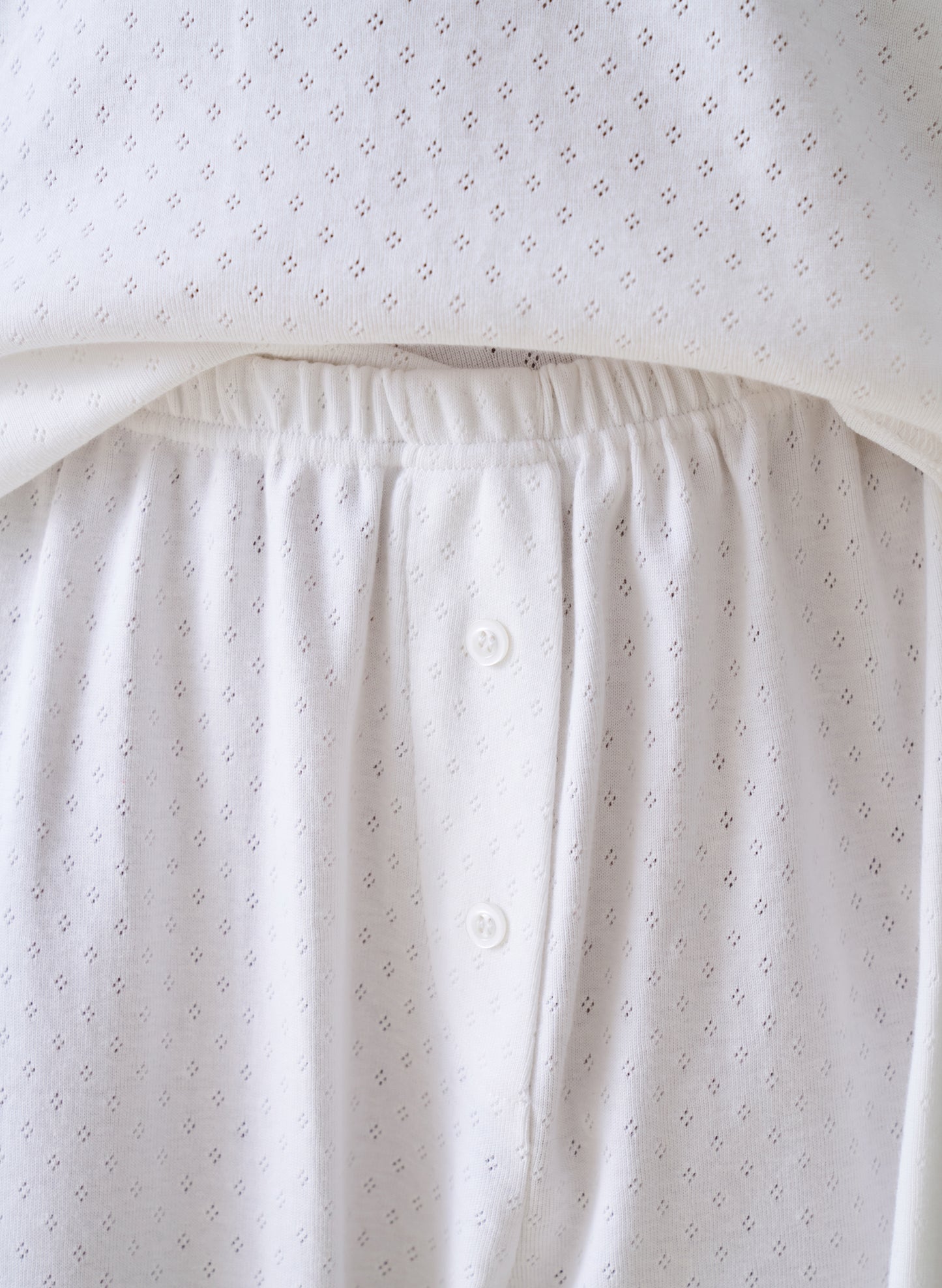 Pointelle Pyjama Set - White