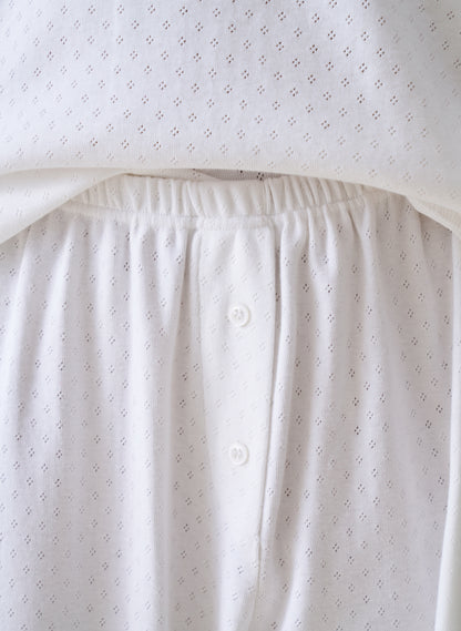 Pointelle Pyjama Set - White