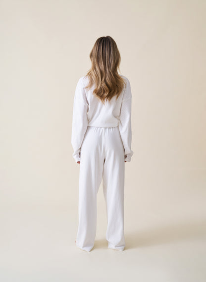 Pointelle Pyjama Set - White