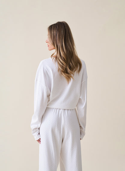Pointelle Pyjama Set - White
