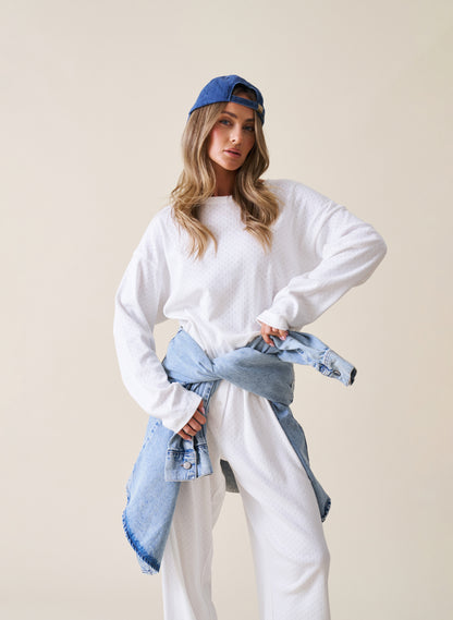 Pointelle Pyjama Set - White