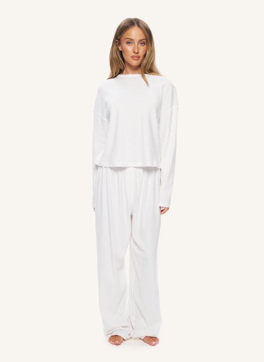 Pointelle Pyjama - White