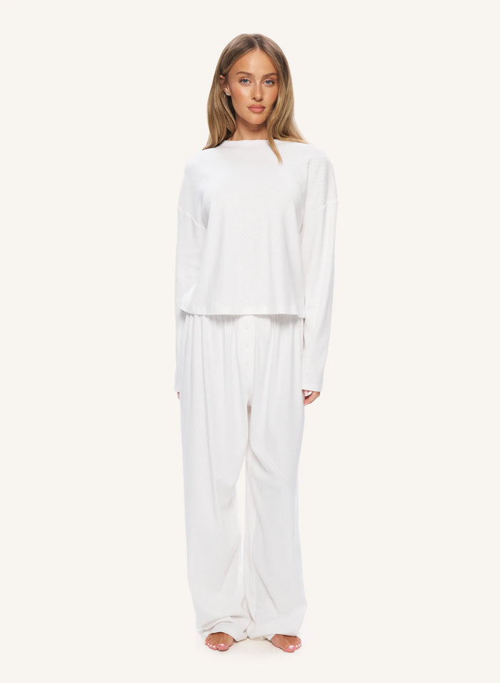 Pointelle Pyjama - White