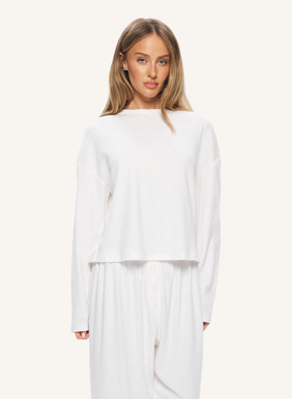 Pointelle Pyjama - White