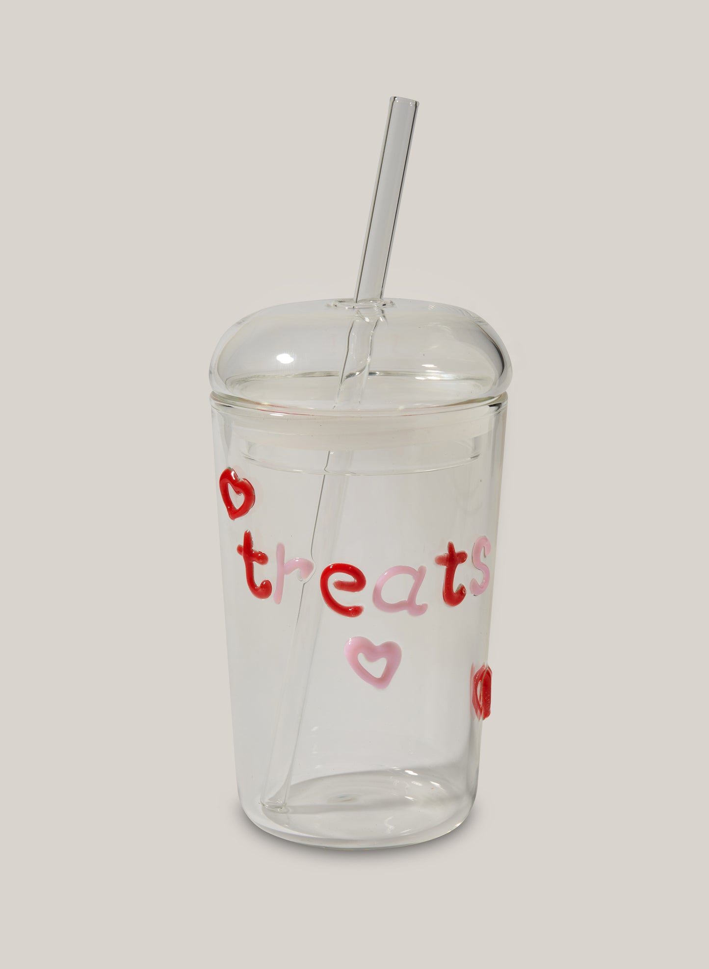 Treats Hearts Glass Tumbler - Clear