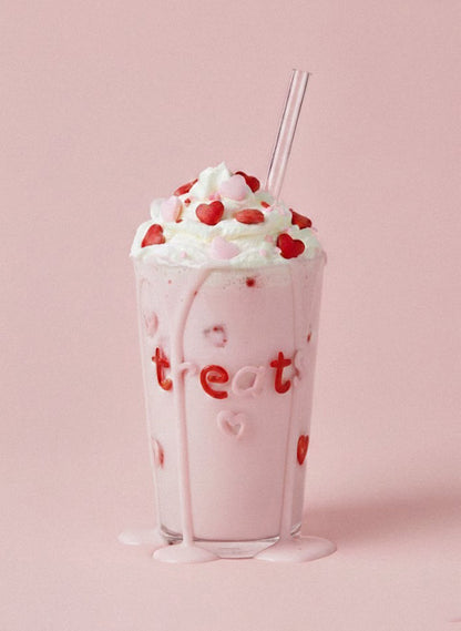 Treats Hearts Glass Tumbler - Clear