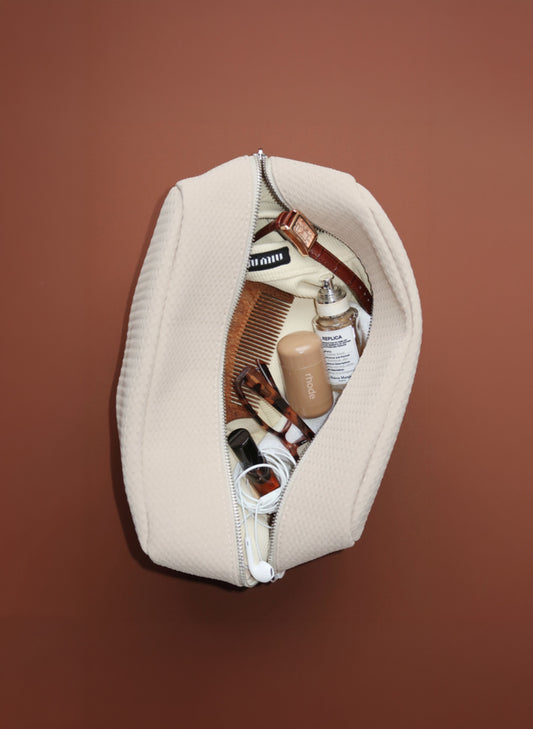 Personalised Waffle Pouch - Beige