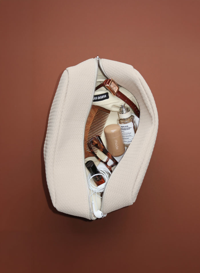 Personalised Waffle Pouch - Beige