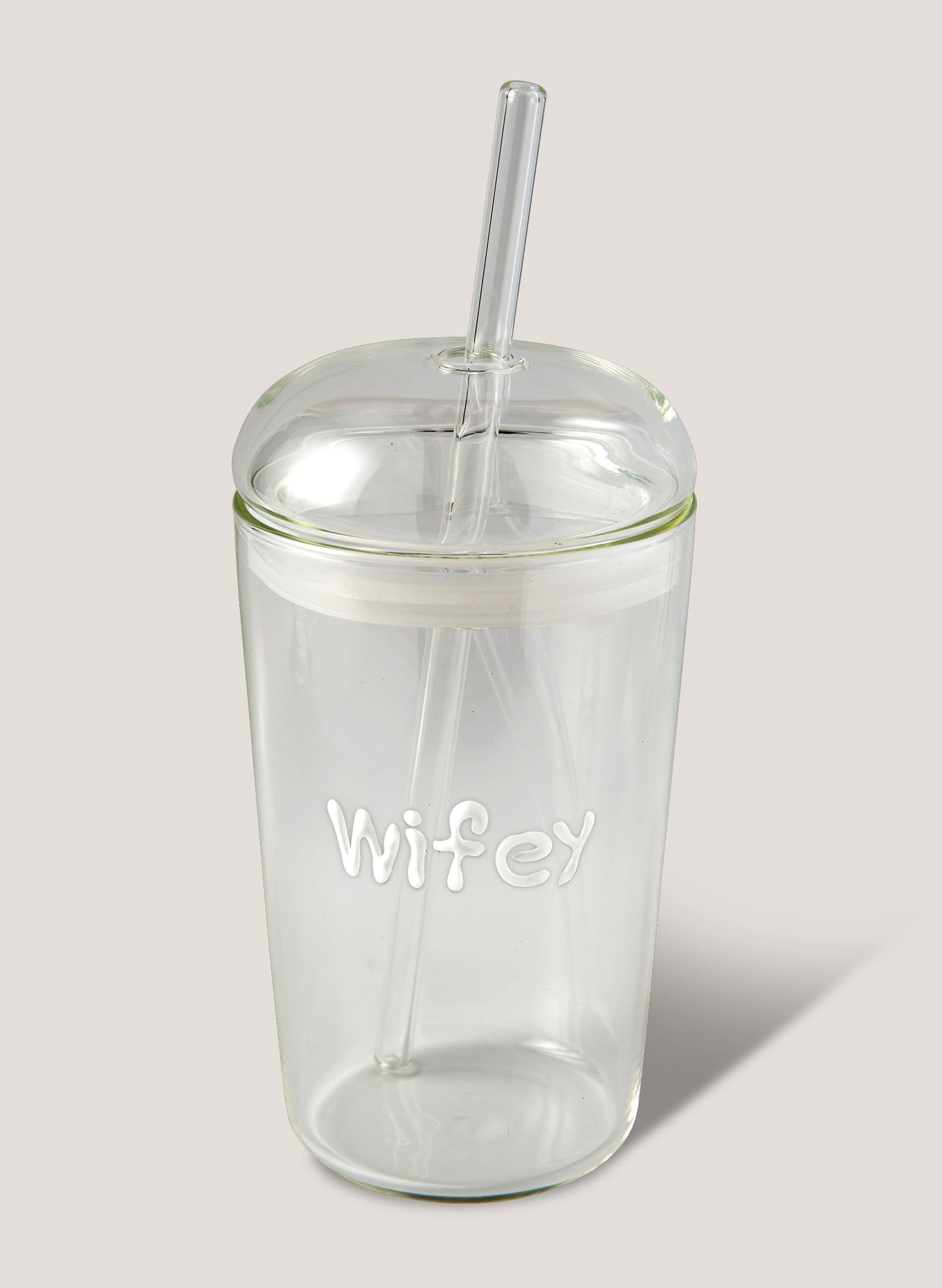 Wifey Glass Tumbler - White