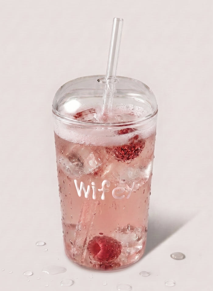 Wifey Glass Tumbler - White