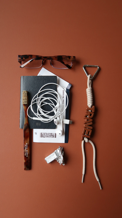 Nylon Rope Tonal Bag Charm - Beige