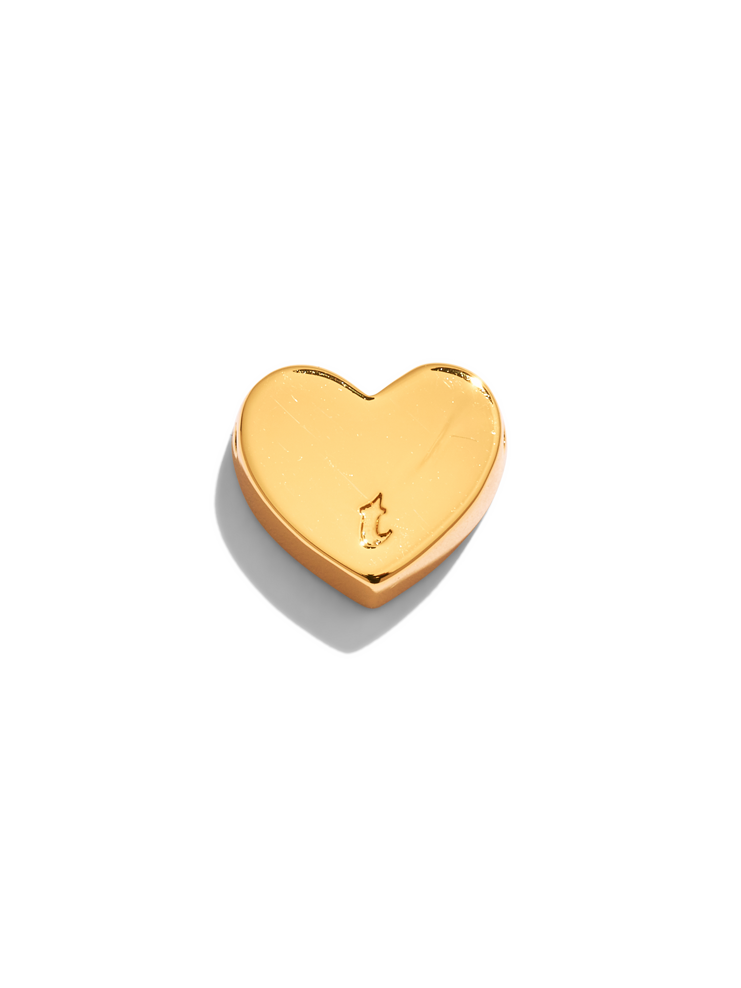 Paved Heart Initial Necklace - Gold