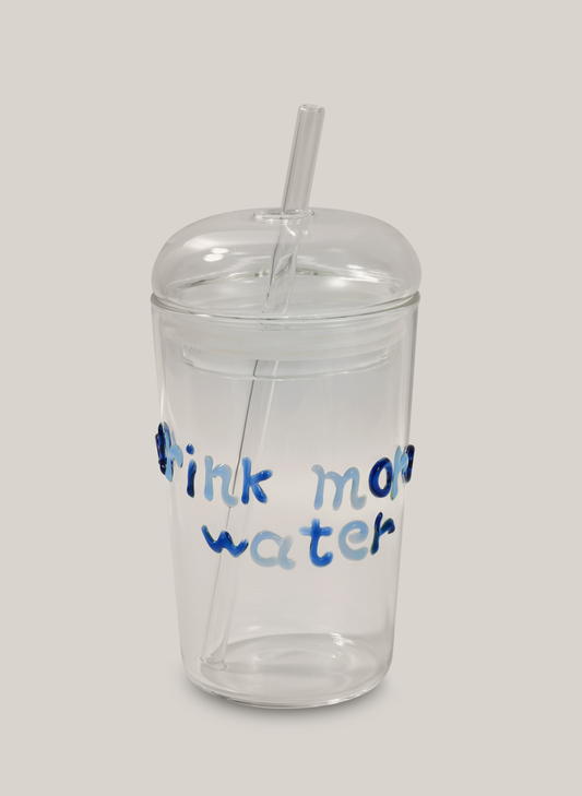 Drink More Water Glass Tumbler - Clear