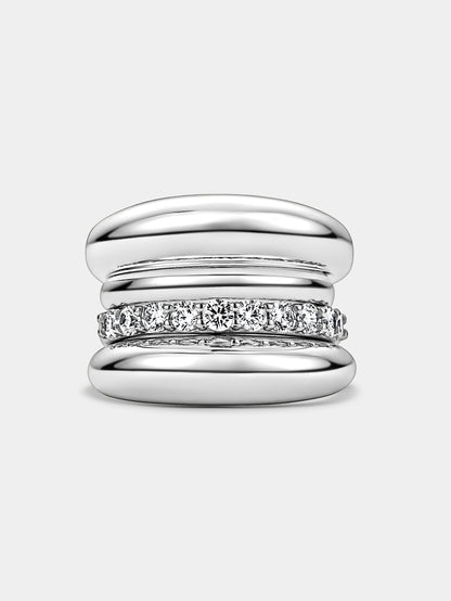 Stone Stacking Ring Silver