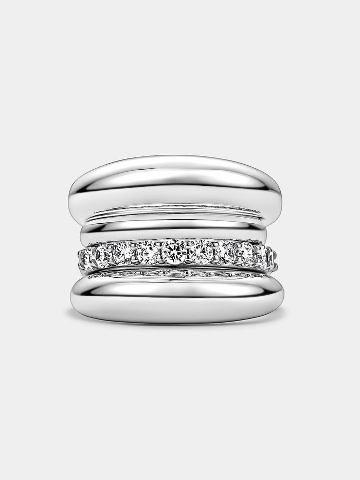 Stone Stacking Ring Silver