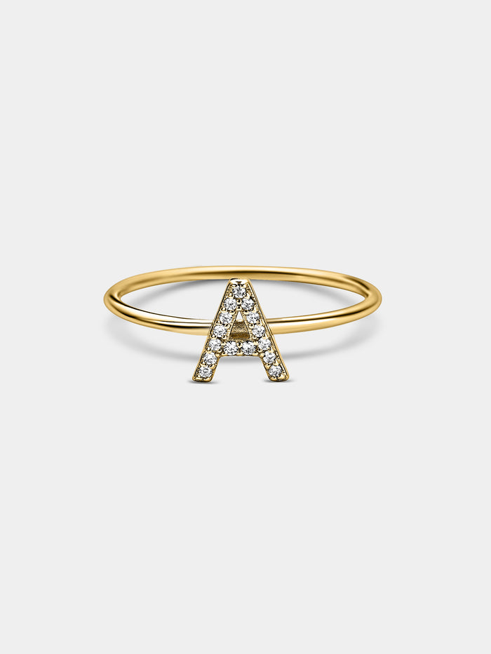 Rhinestone Letter Stacking Ring