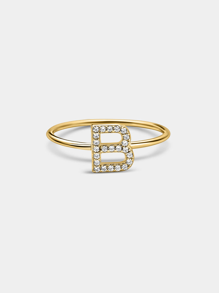 Rhinestone Letter Stacking Ring