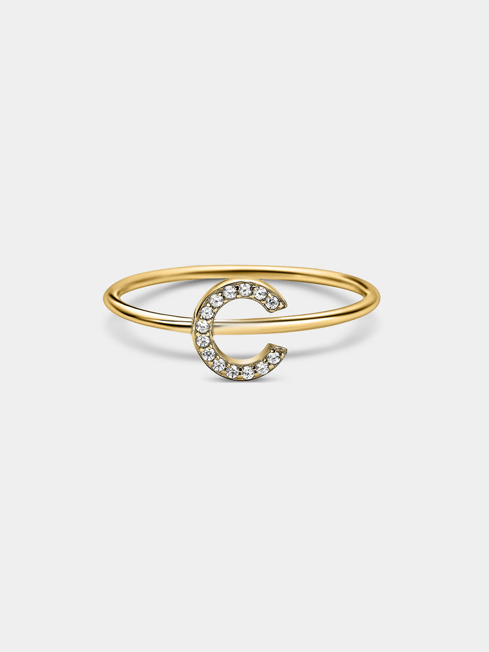 Rhinestone Letter Stacking Ring