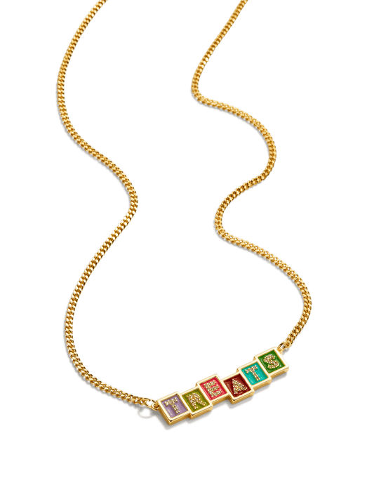 Enamel Building Blocks Necklace