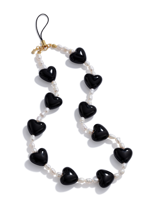 Black Heart Phone Chain