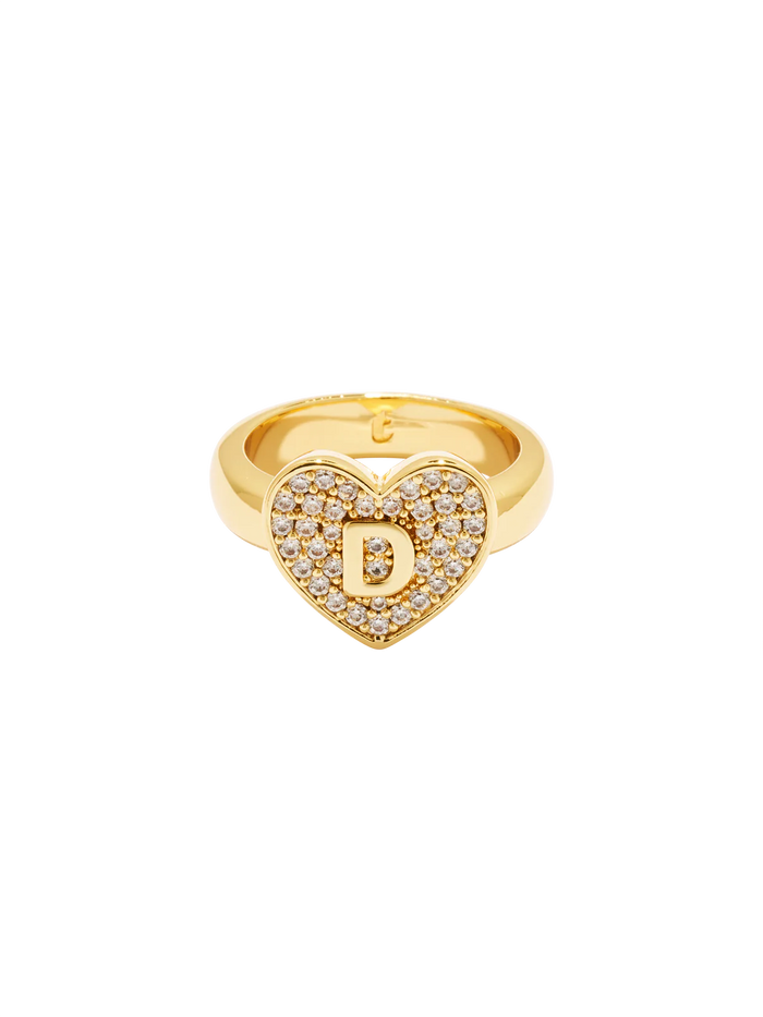 Initial Heart Signet Ring